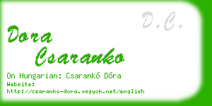 dora csaranko business card