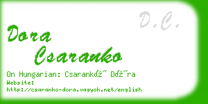 dora csaranko business card